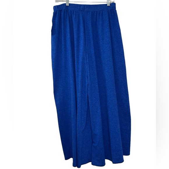 💥2/$15 NWT Twenty4 Woman royal blue knit wide leg culottes gaucho crop pants L - Picture 5 of 9